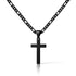 Schwarze personalisierte halskette mit kreuz herren gravur uniqal